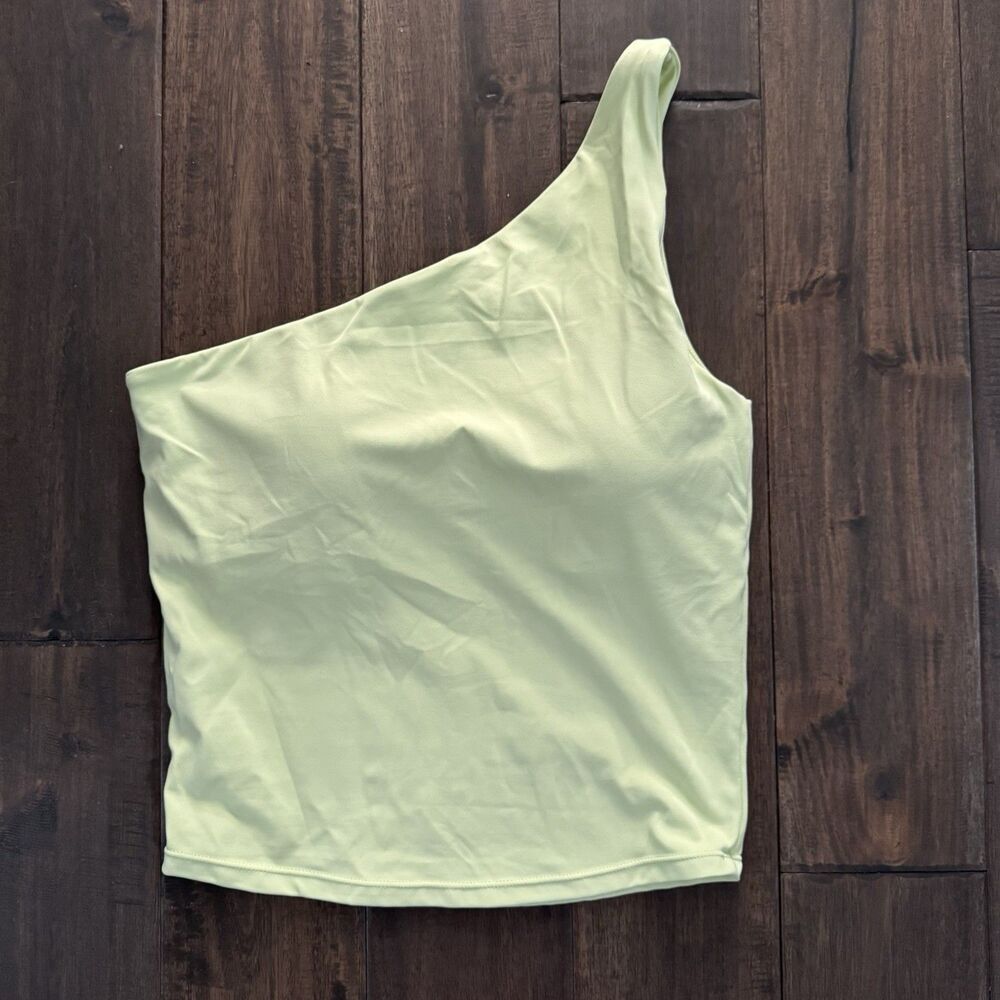 Sports Girl Lime Green One Shoulder Active Top L